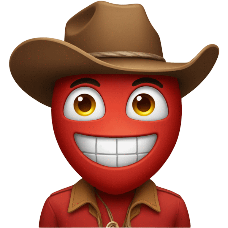 red heart with cowboy hat on top emoji