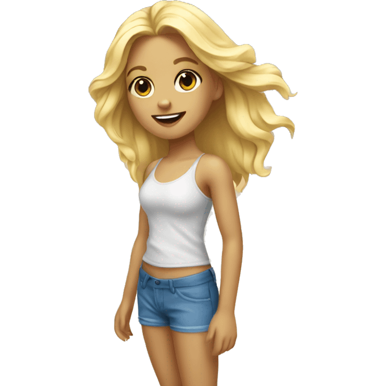 Barefoot Blonde Girl On Beach emoji