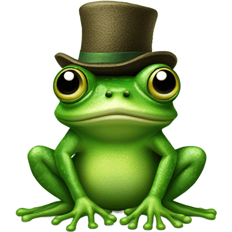 A frog wearing a hat emoji