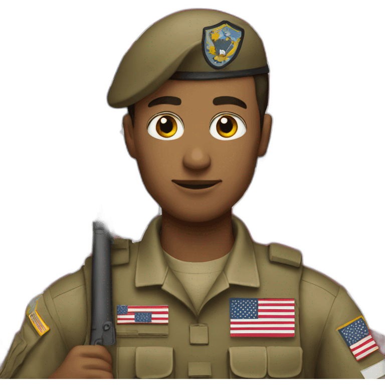 Soldier holding American flag emoji