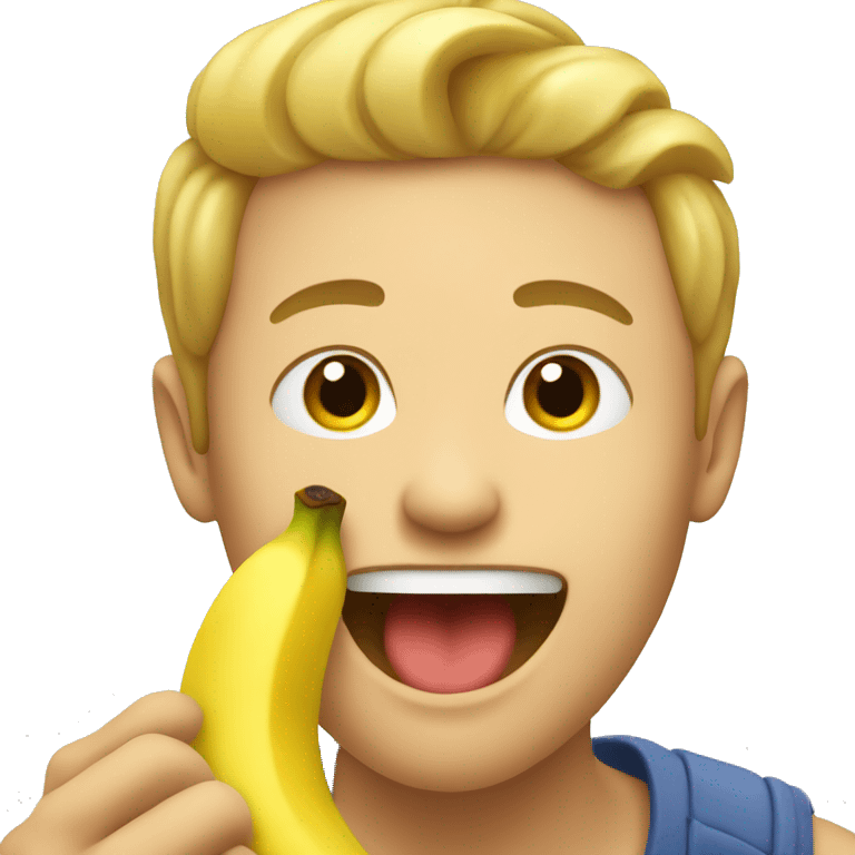 Gay guy eating banana emoji