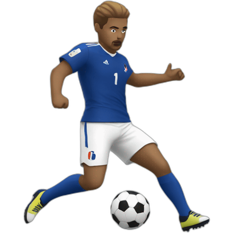 White French football player shooting the ball emoji