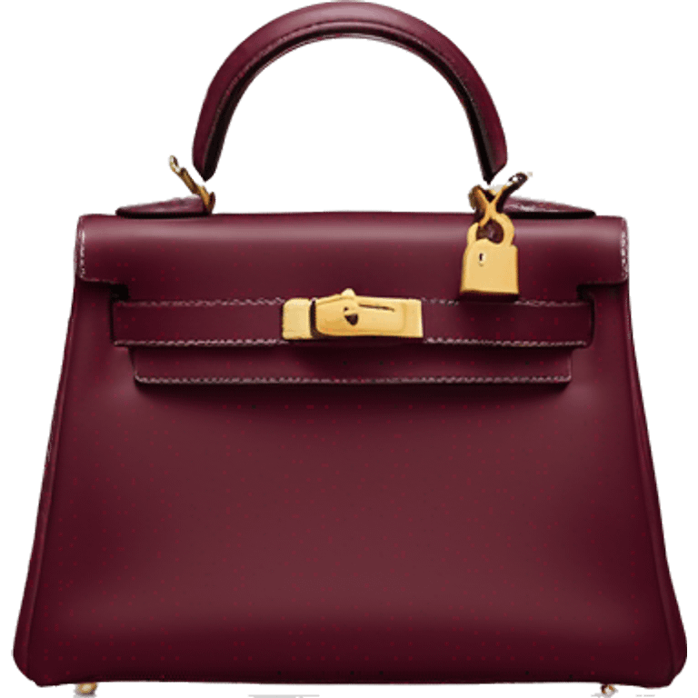 A Hermes mini Kelly bag in burgundy color  emoji