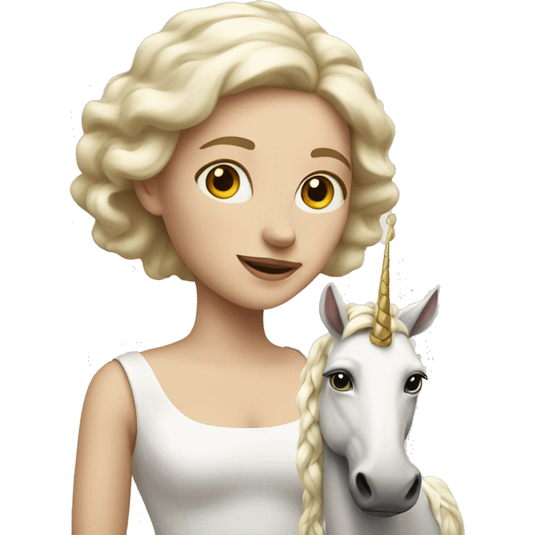 white lady with unicorn emoji