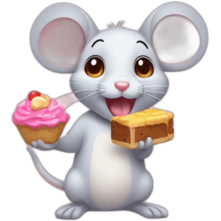 À cute mouse eating sweets emoji