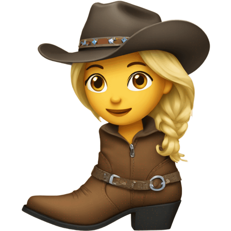 Pretty girl wearing cowboy boots emoji