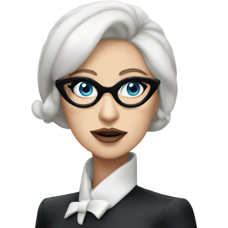 Elegant lady-gaga-sing-blue eyes- wearing glasses: emoji