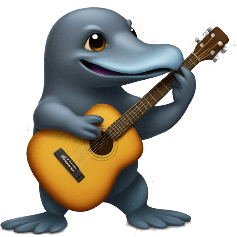 Platypus with a guitar emoji