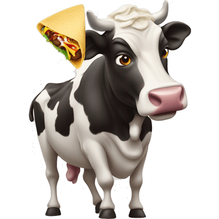 Cow eating Taco Bell emoji