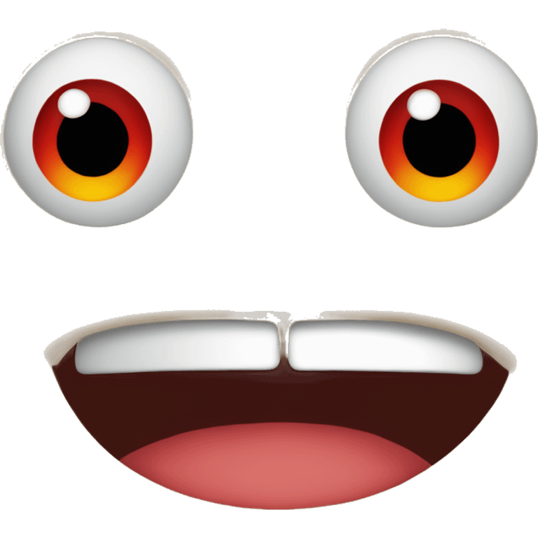 Picture a simple emoji-style face, where the eyes are bloodshot red with a tired or dazed expression. The eyebrows are slightly raised, and the mouth is either in a lazy smile or slightly open in a neutral way. emoji