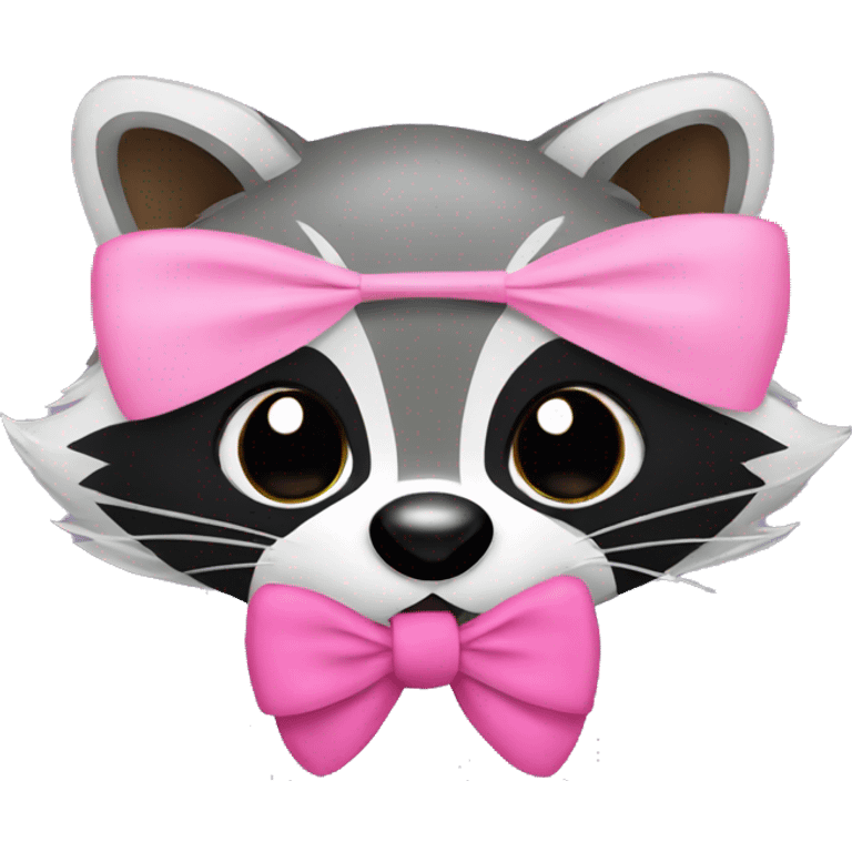 raccoon with a pink bow emoji