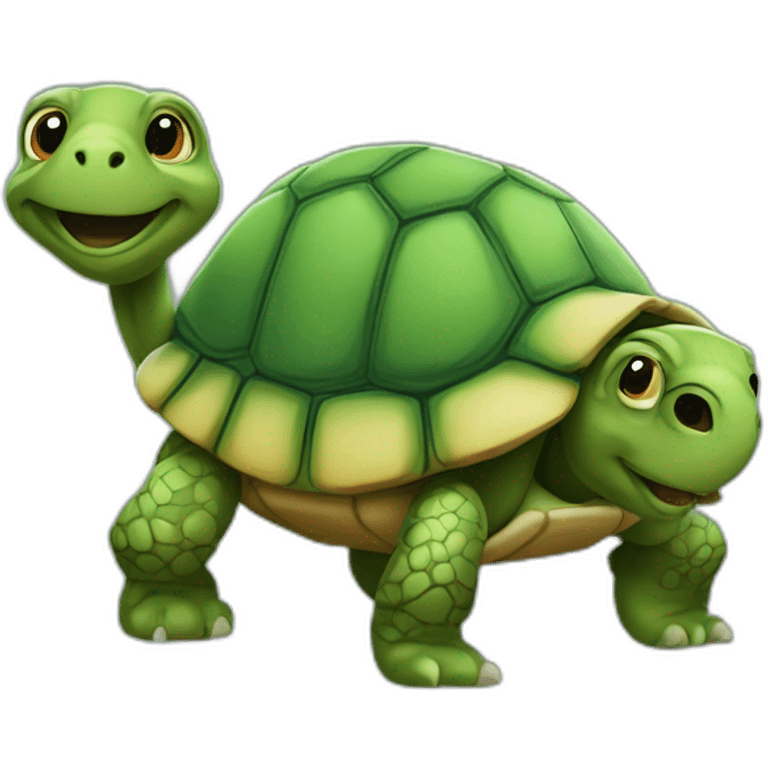 tortue sur un chien emoji