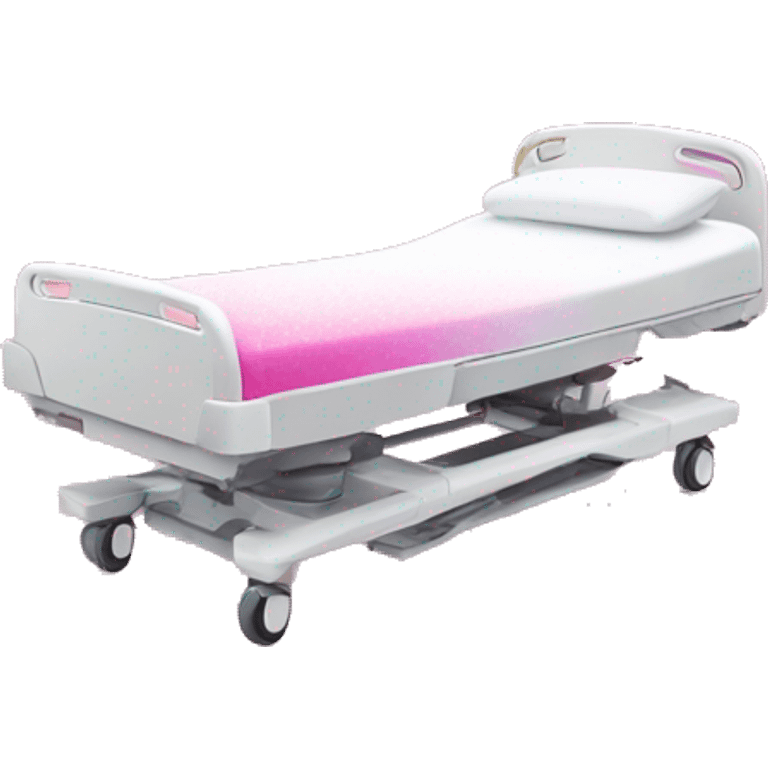 Pink ombre hospital bed with glitter emoji