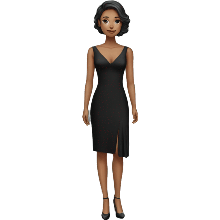 elegant girl in black dress emoji