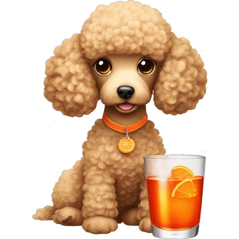 Poodle toy drinking aperol emoji