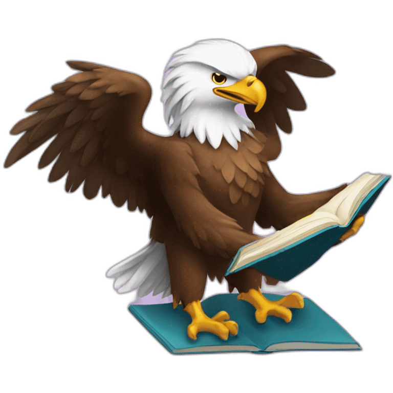 Eagle reading a book  emoji