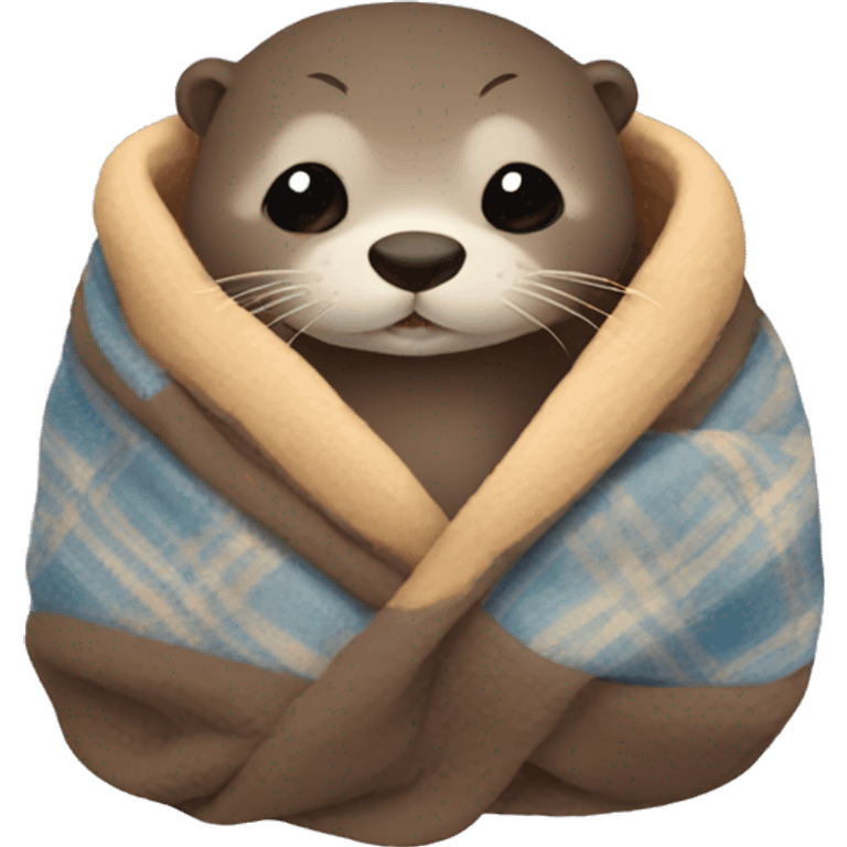 otter cozy in blanket emoji