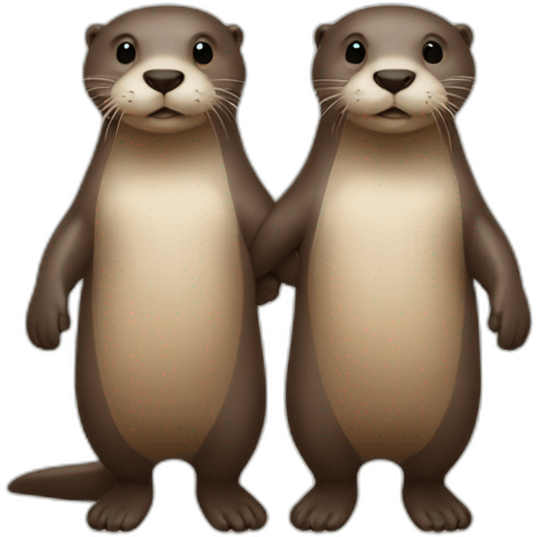 two otters holding hands emoji