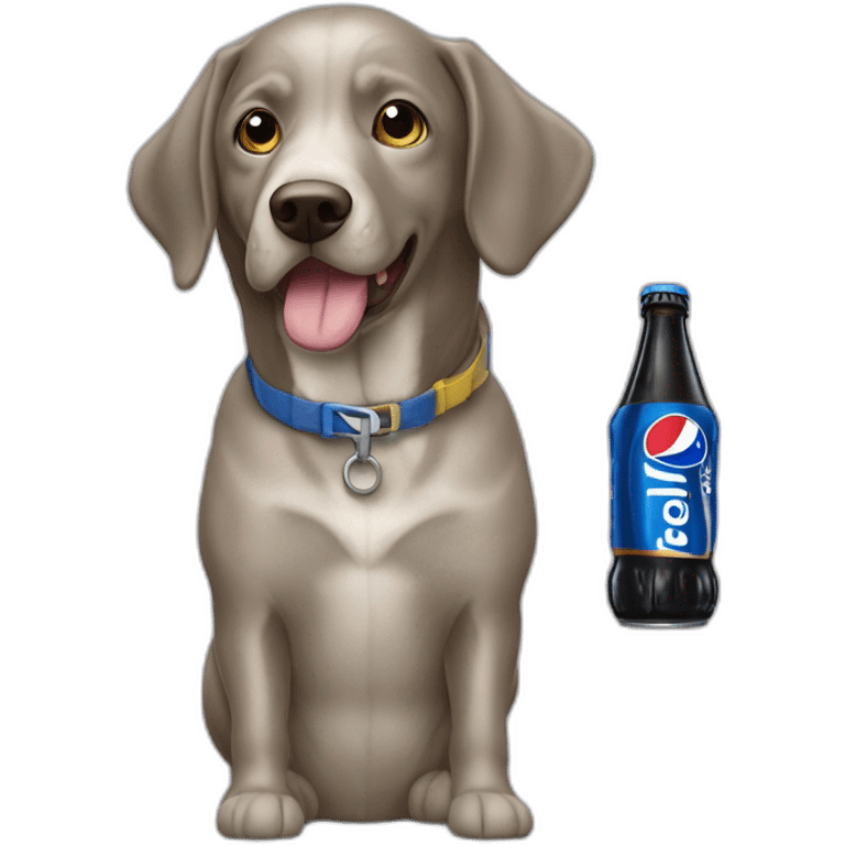 Braque de weimard avec une canette de Pepsi emoji