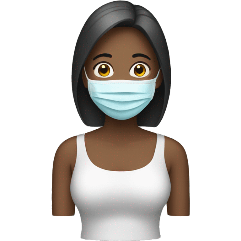 A woman with a face mask emoji