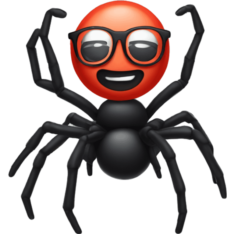 Spider with glasses dancing emoji