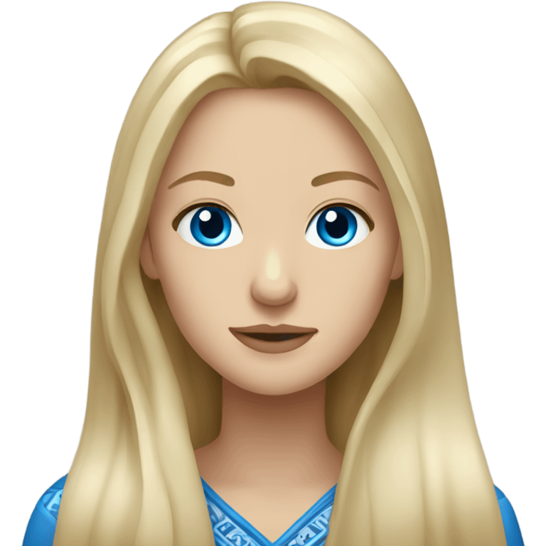 Blonde Slavic women with long hair and blue eyes  emoji