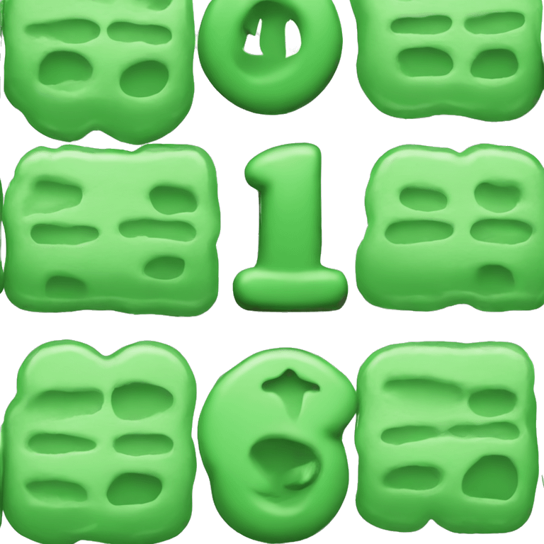 Green button with the number 1 on it emoji