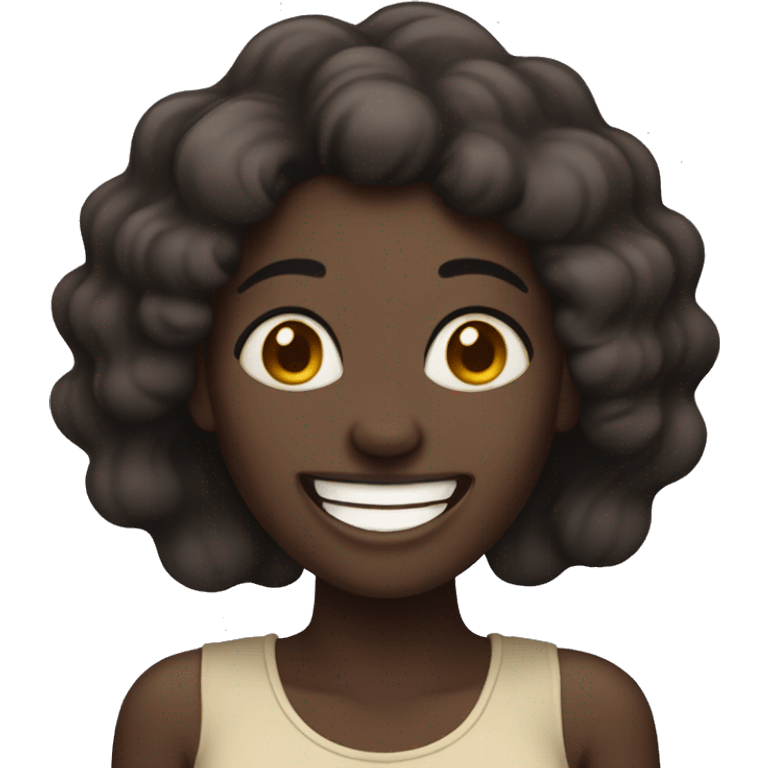 laughing dark skin woman emoji