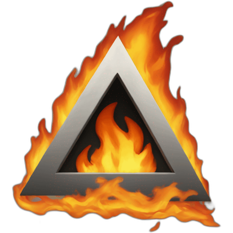 black triangle on fire emoji