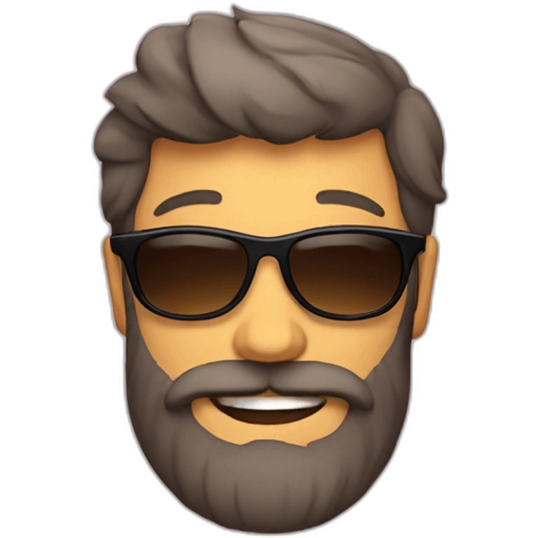 happy dad with beard and sunglasses emoji