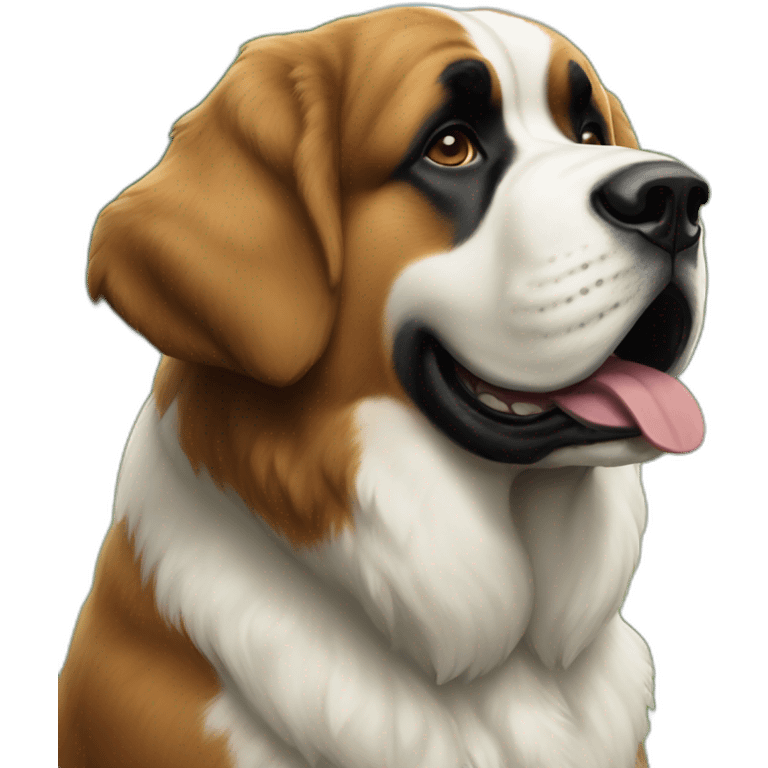 Saint-bernard (dog) in a green space  emoji