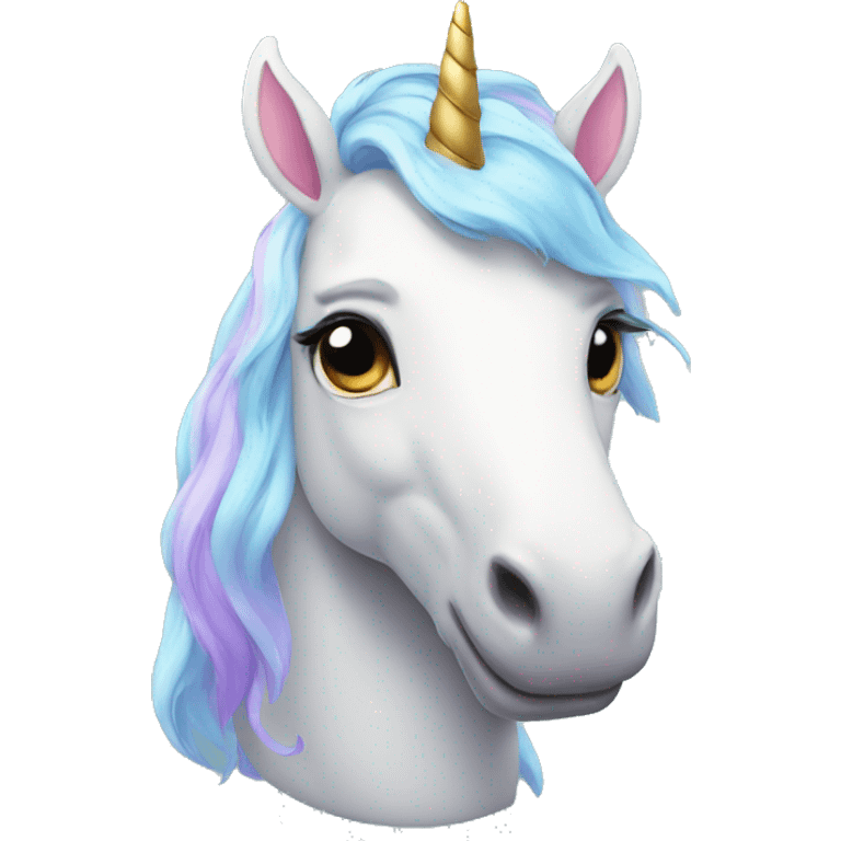 A unicorn with a pout  emoji