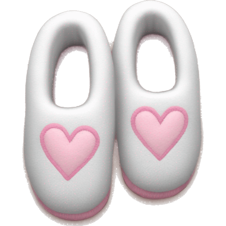 cozy slippers, white and pinky hearts colour emoji