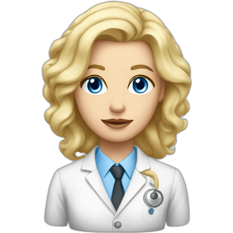 Psycologist giril blonde blue eyes emoji