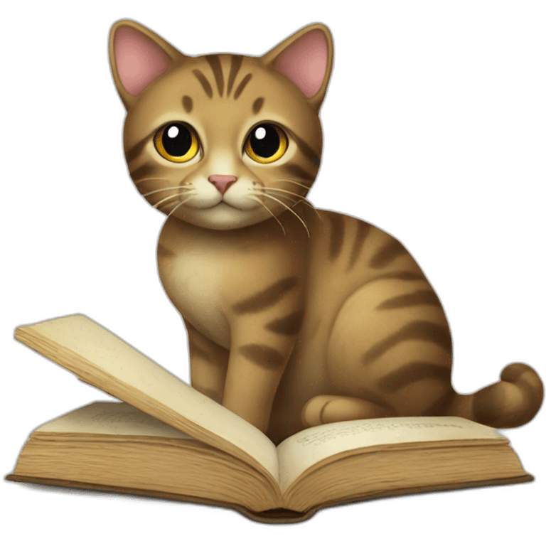 Cat and book emoji