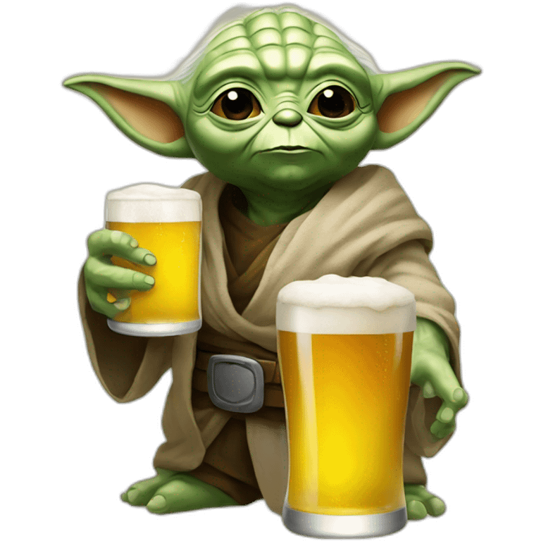 Yoda with à beer emoji