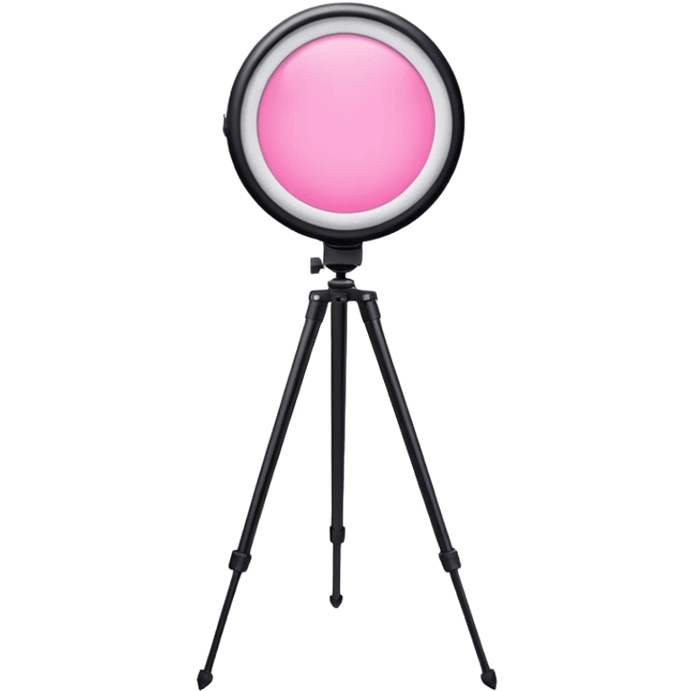 pink lit circle light on short tripod emoji