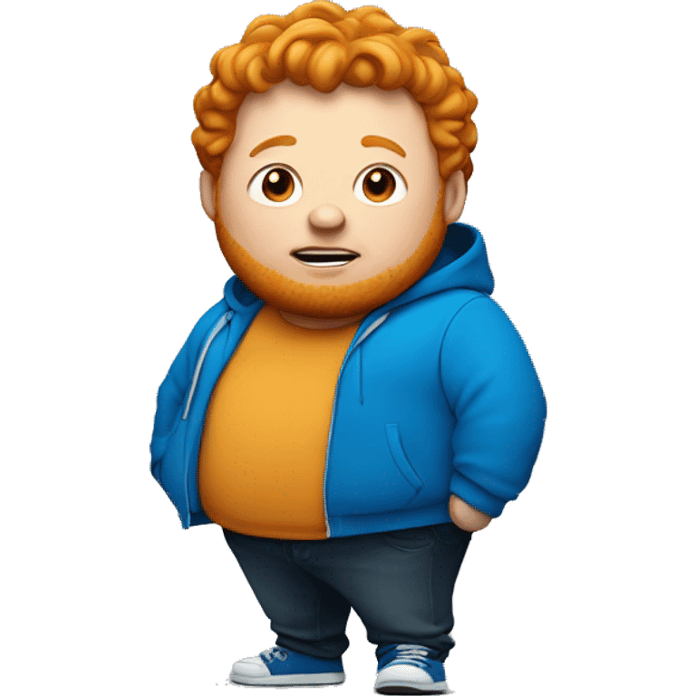 A very fat ginger with a blue hoodie emoji