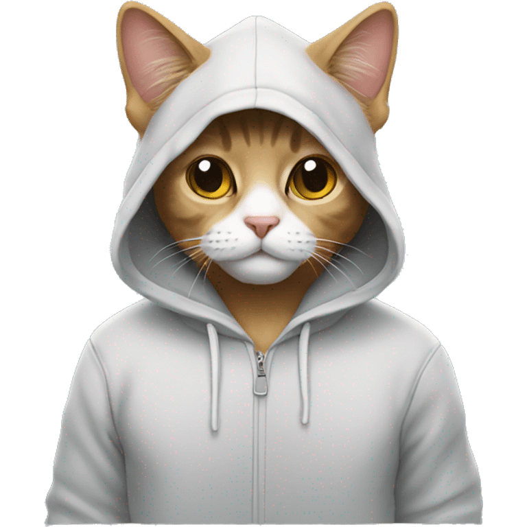 Cat with hoodie emoji