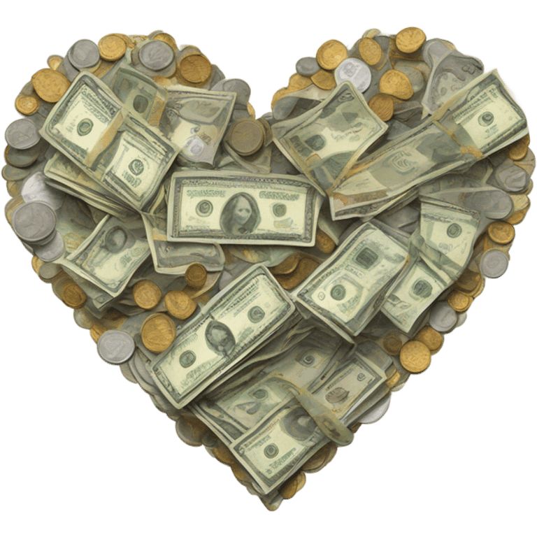 Heart made of money  emoji