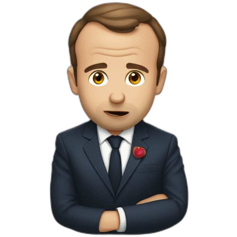 macron mange une sucette emoji