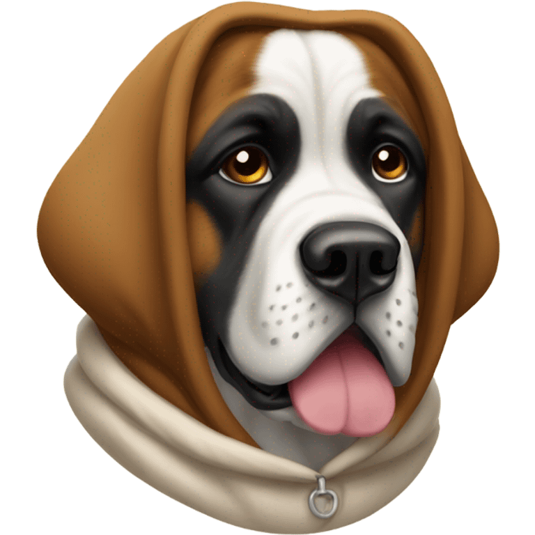 Saint Bernard wearing a hoodie emoji