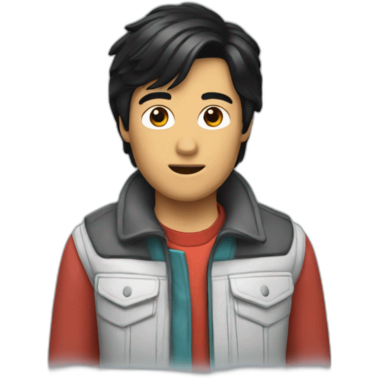 Marty McFly with black hair emoji