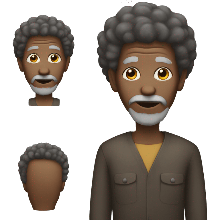 black old man with afro emoji