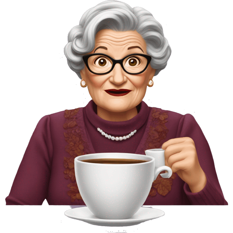 Mrs doubtfire sipping coffee  emoji