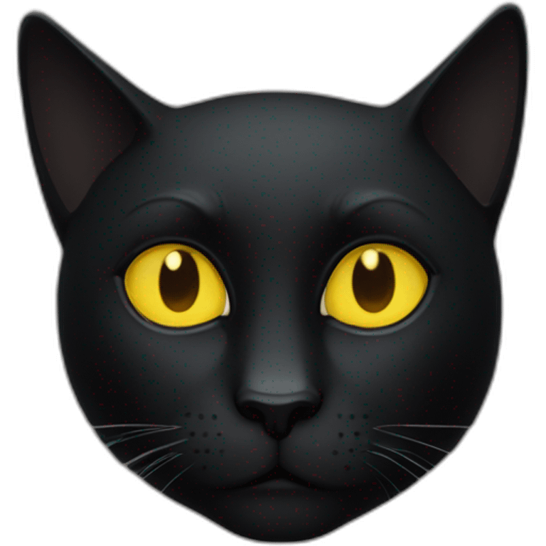 Chat noir yeux jaune emoji