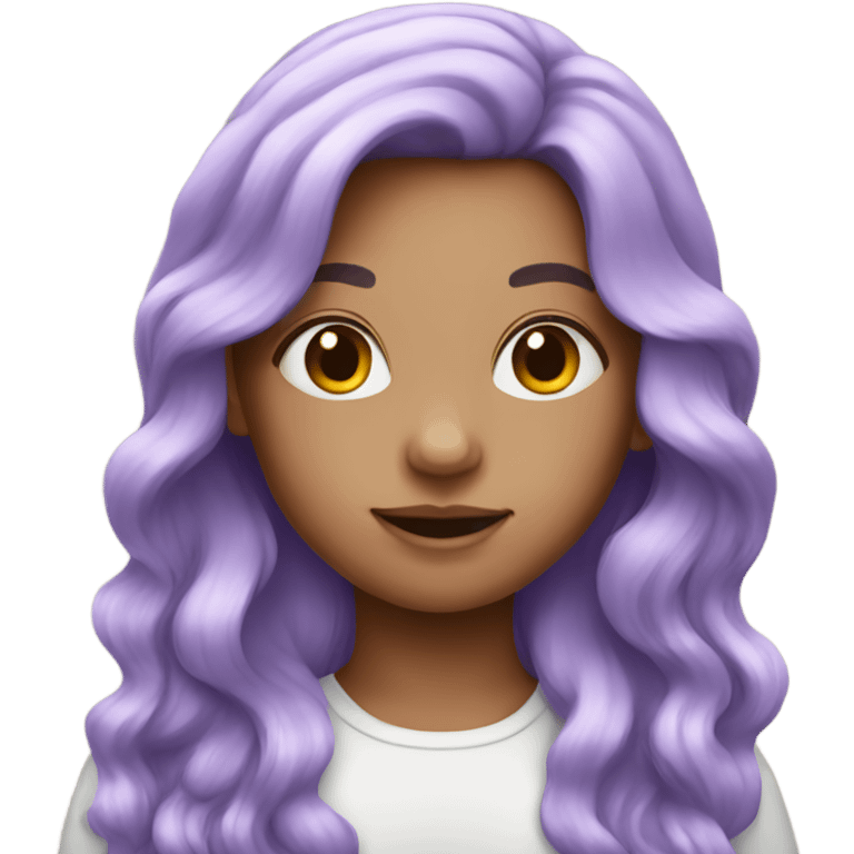 Girl with lavender long hair  emoji