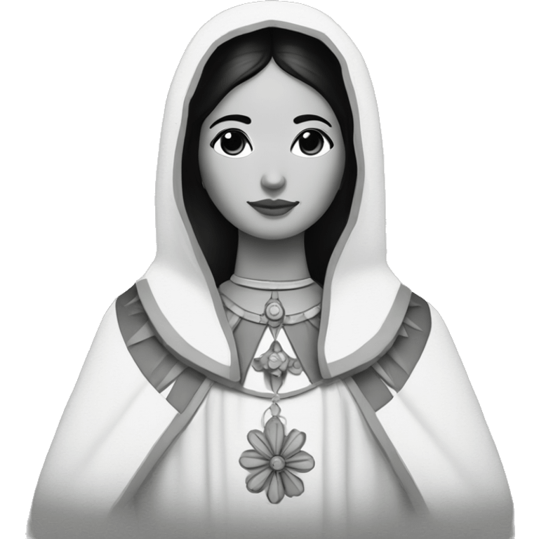 Lady Guadalupe black and white   emoji