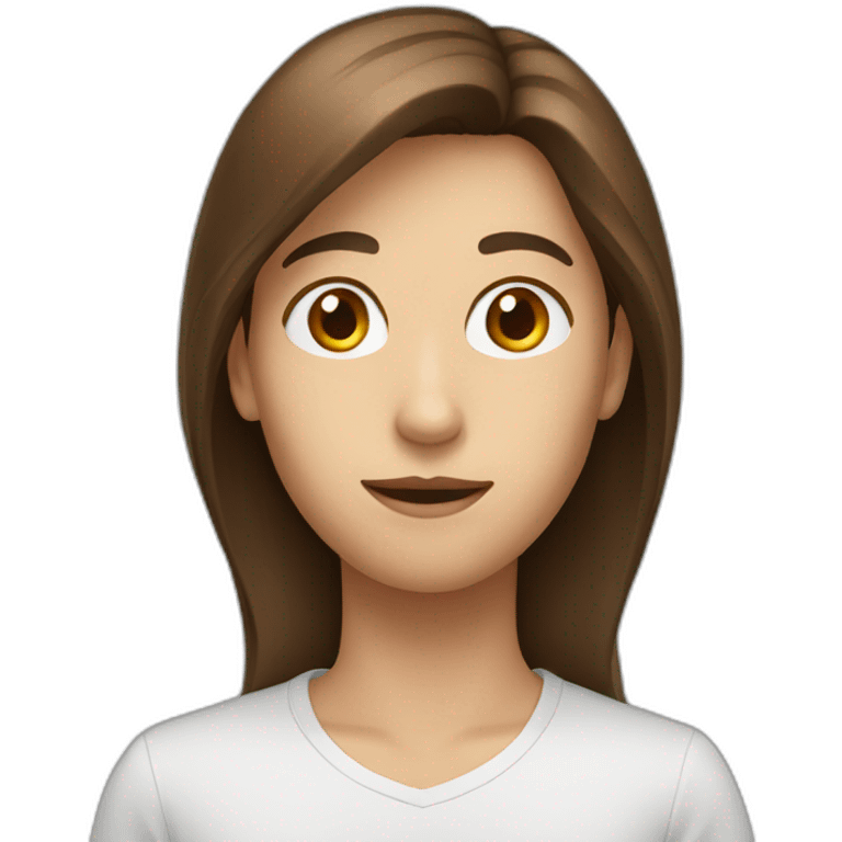 Brown hair long face youth emoji