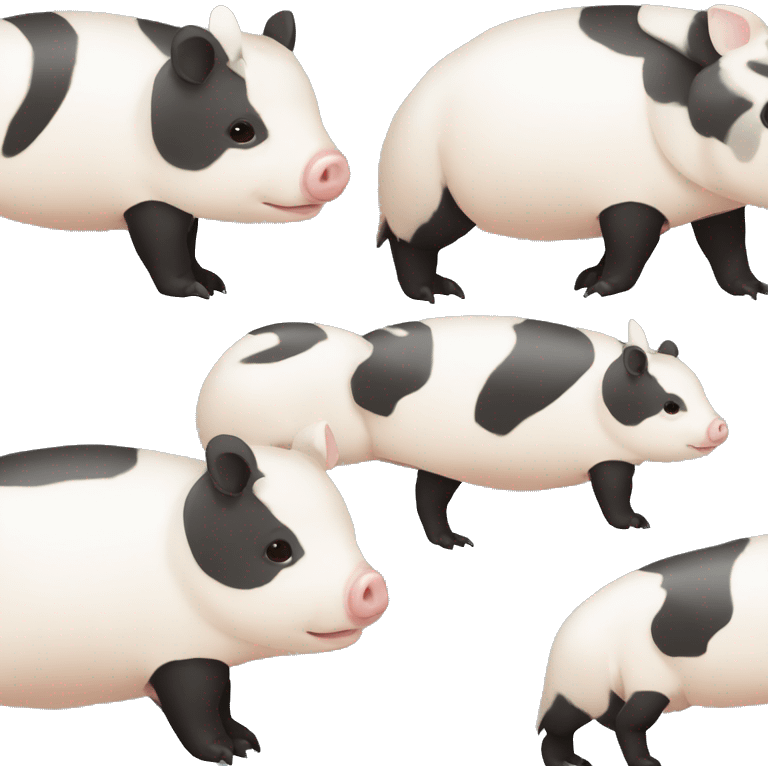 Black and white piebald chubby round armadillo pig panda centipede armadillo wearing a crown emoji